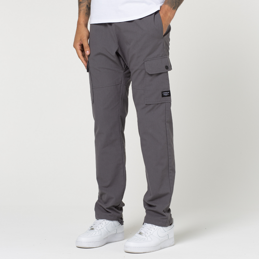 Buy Charcoal Grey Slim Cotton Stretch Cargo Trousers from the Next