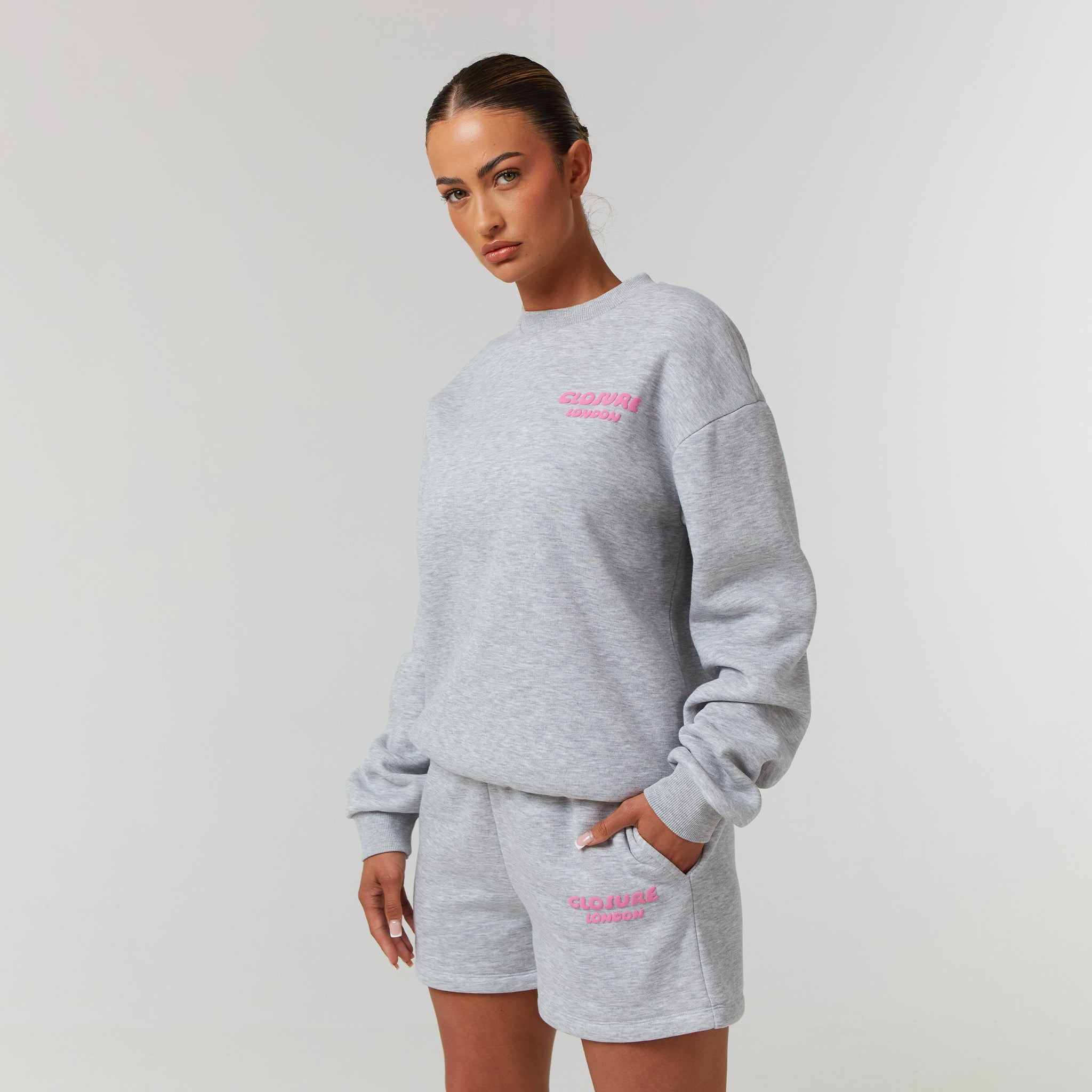 Bubble Logo Sweatshirt Twinset | Light Marl – Closure London