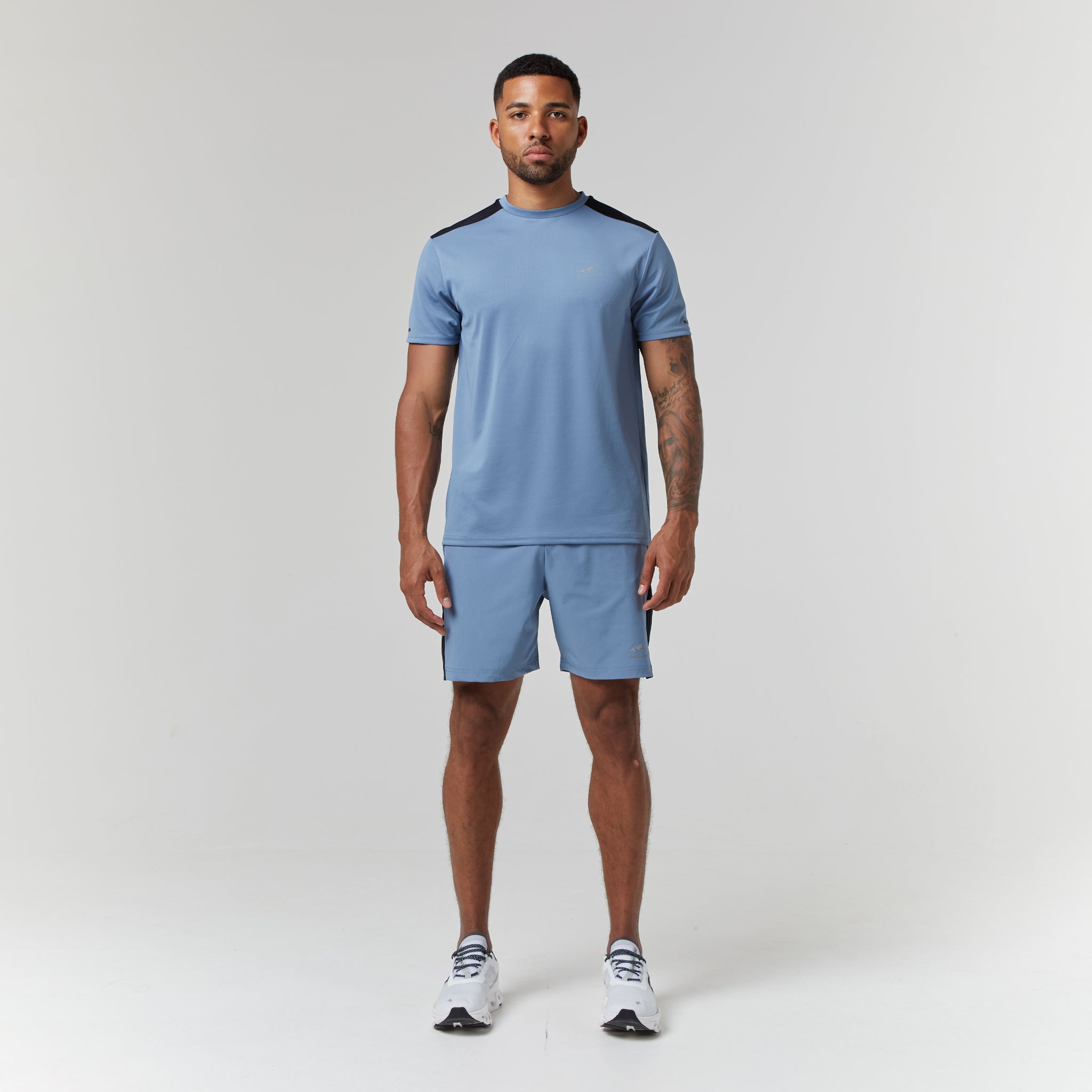 Cut & Sew Training Twinset | Neon Blue/Black