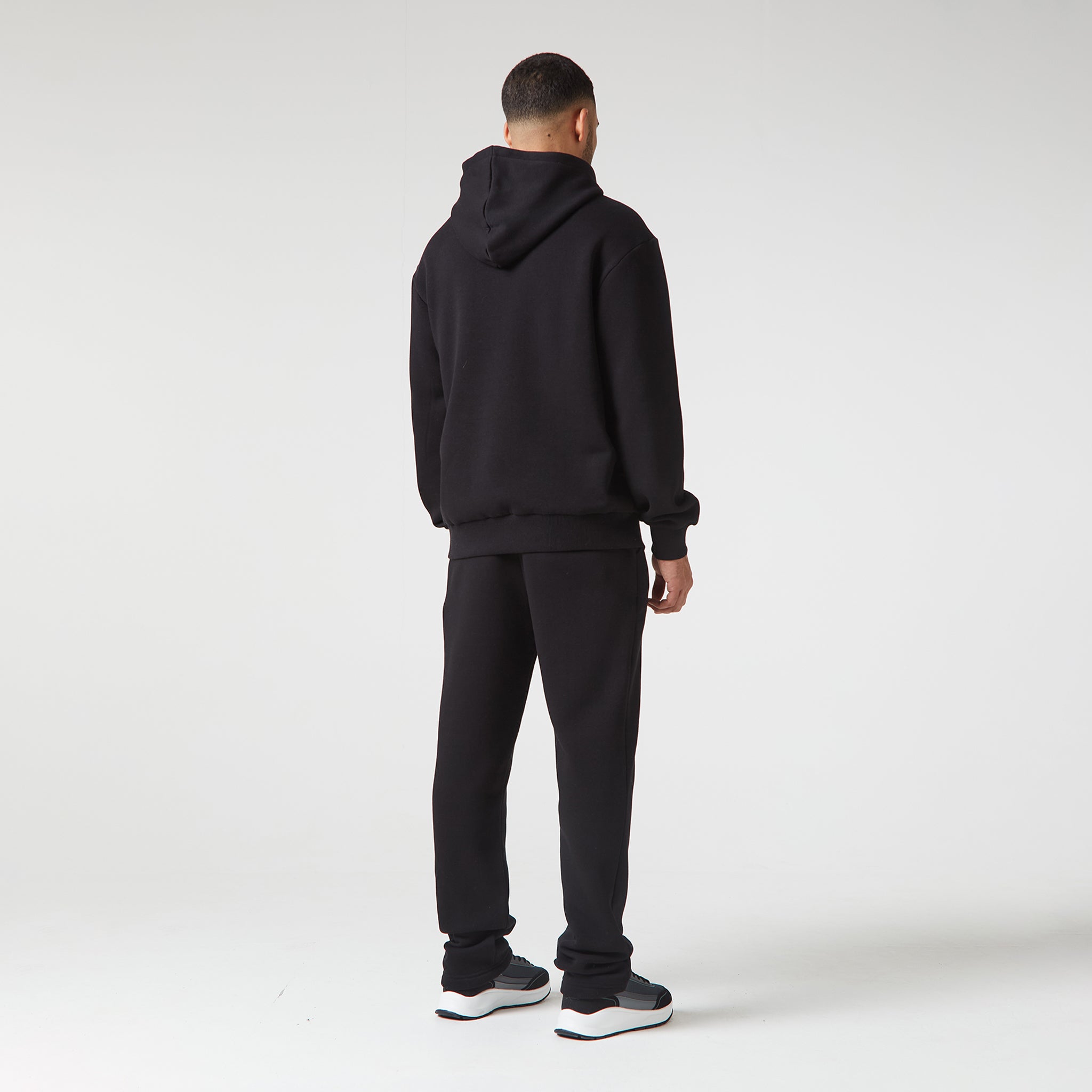 Relaxed Fit Open Hem Tracksuit | Black